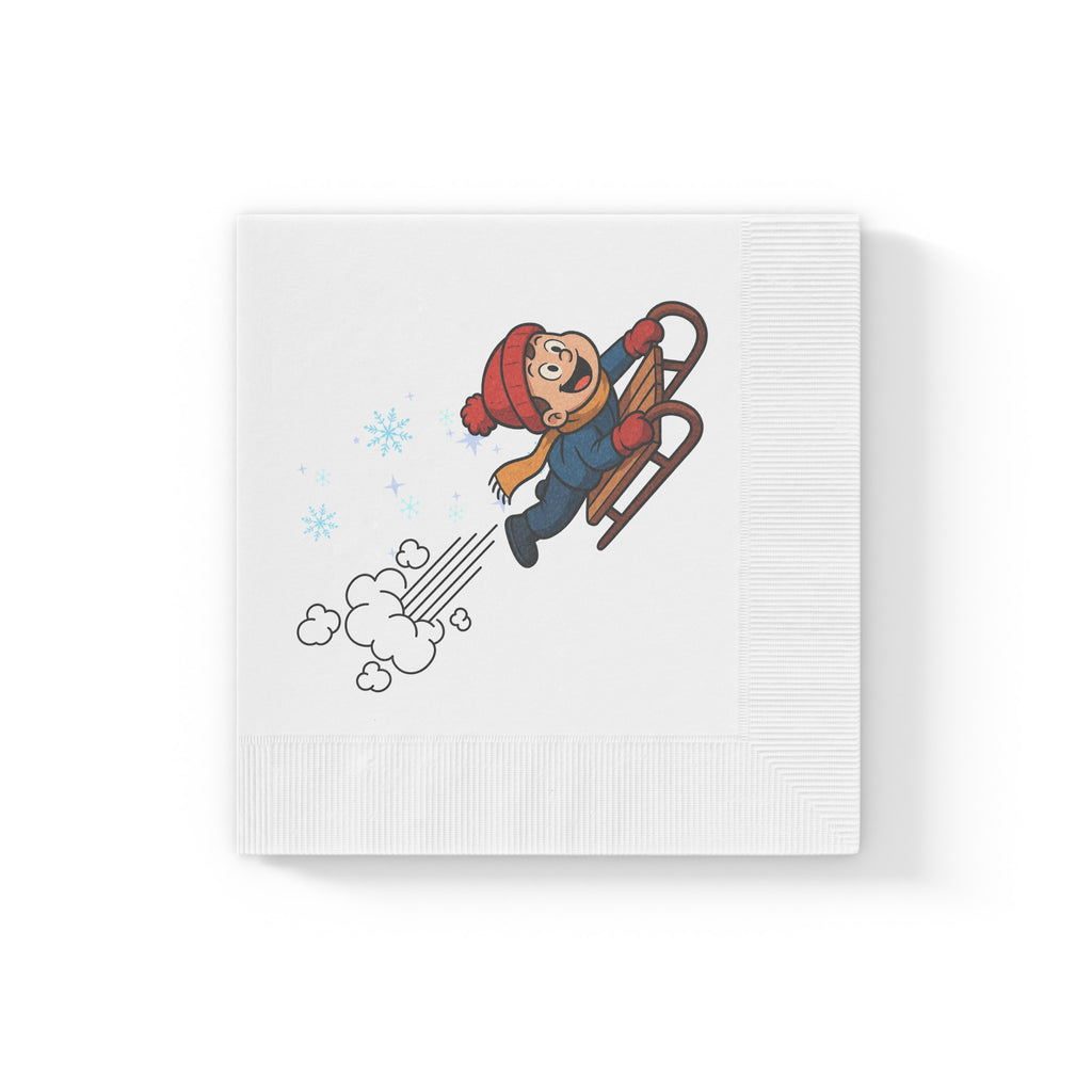 Holiday Napkins - Snow Day Sledding