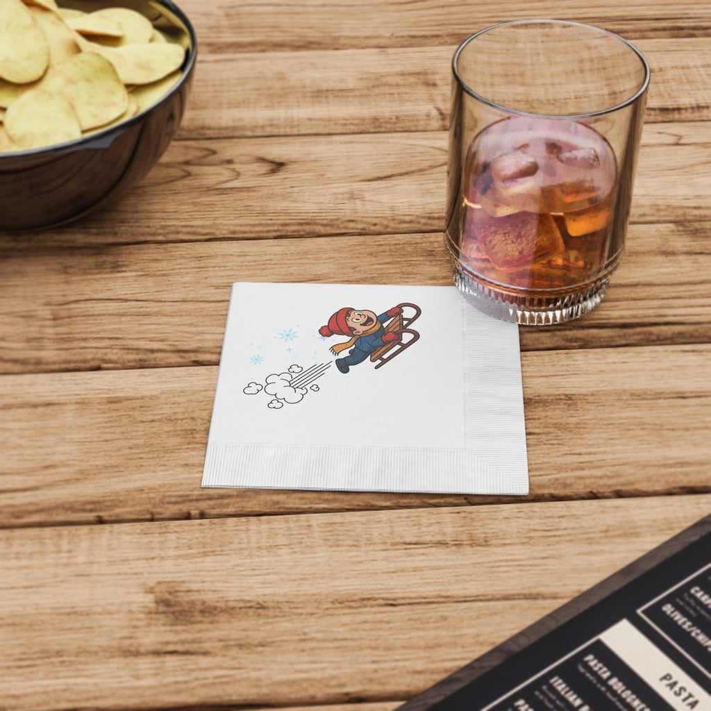 Holiday Napkins - Snow Day Sledding